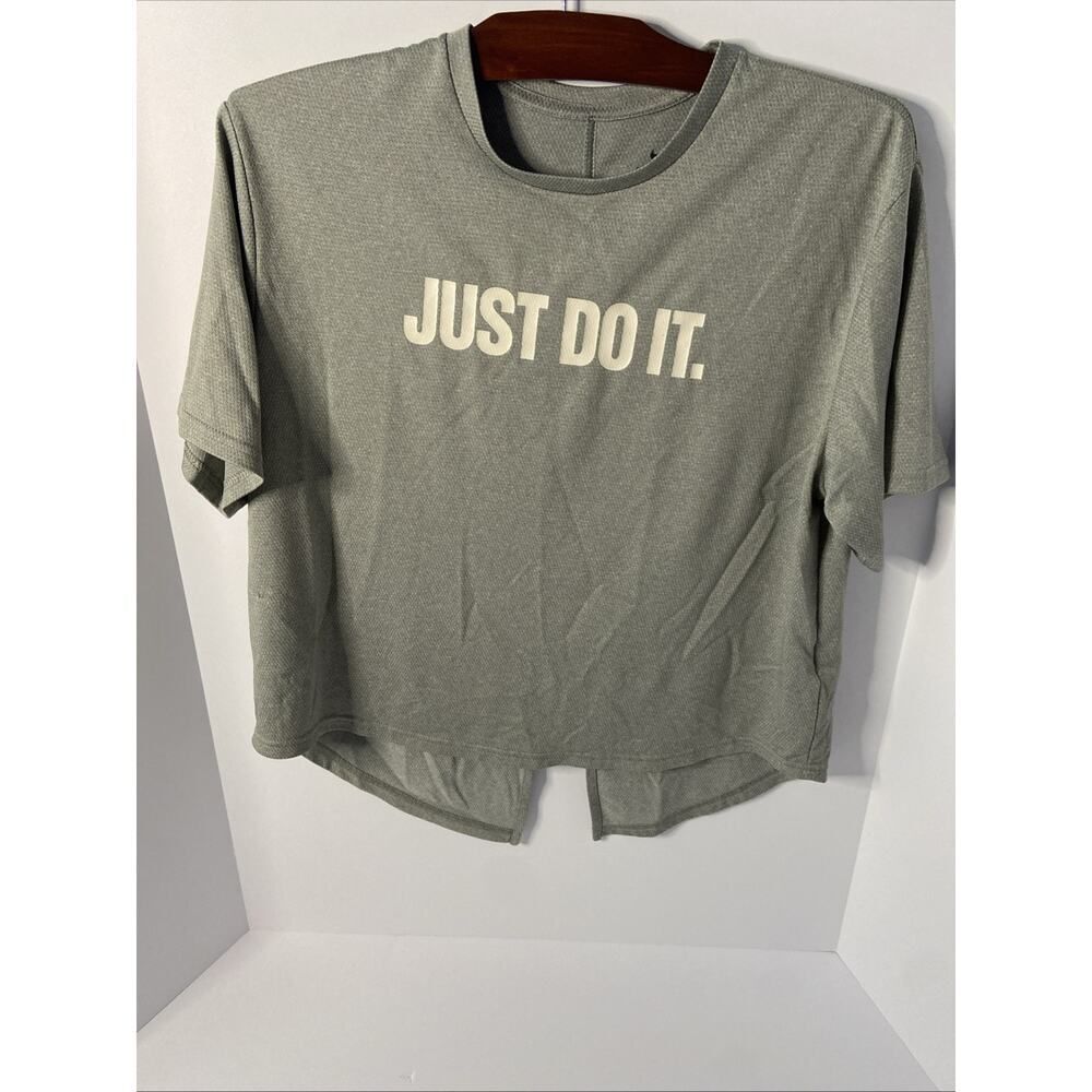Nike Dri Fit Just do It Women's Mesh JDI Graphic T Shirt Size S Open Back